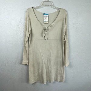 NWT Fresh Produce Women's Natural Long Sleeve Be Inspired Tunic Size M/L